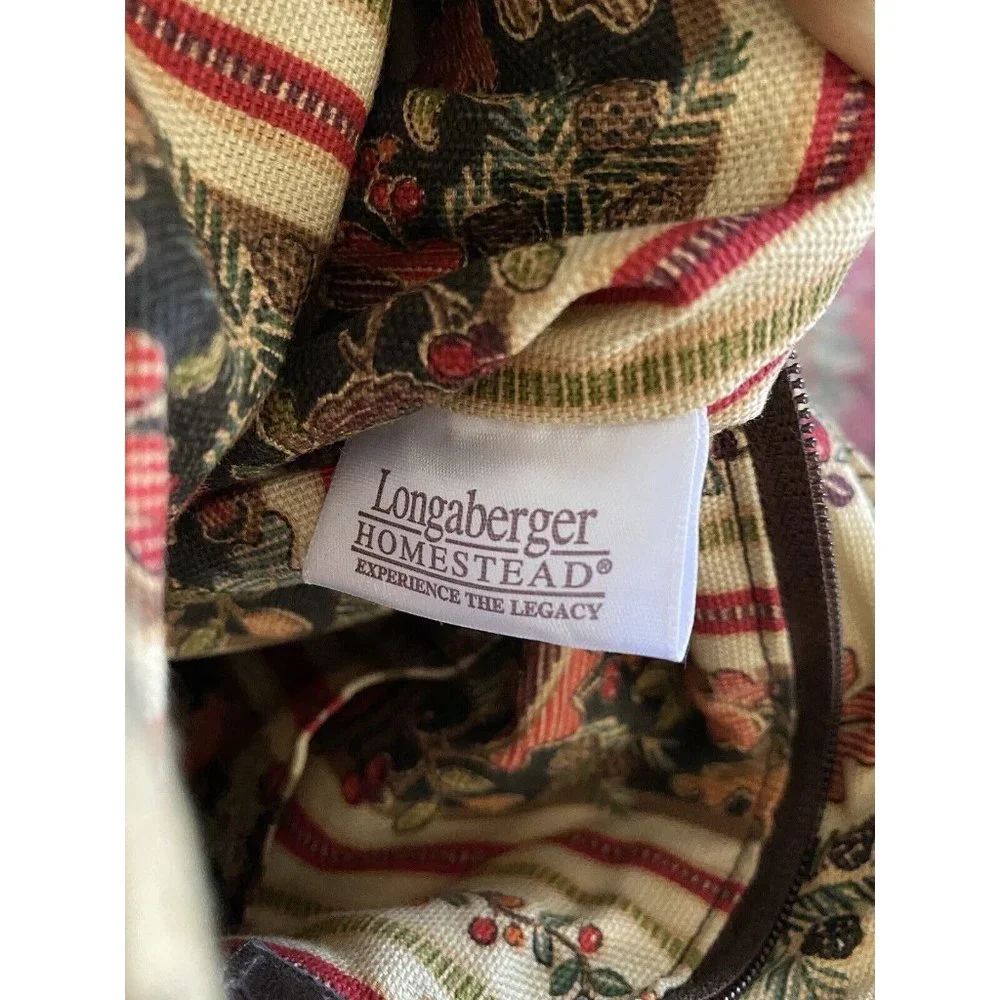 Longaberger Crossbody Bag Hipster Boho Purse Autumn Path Leaves Berries Pinecone